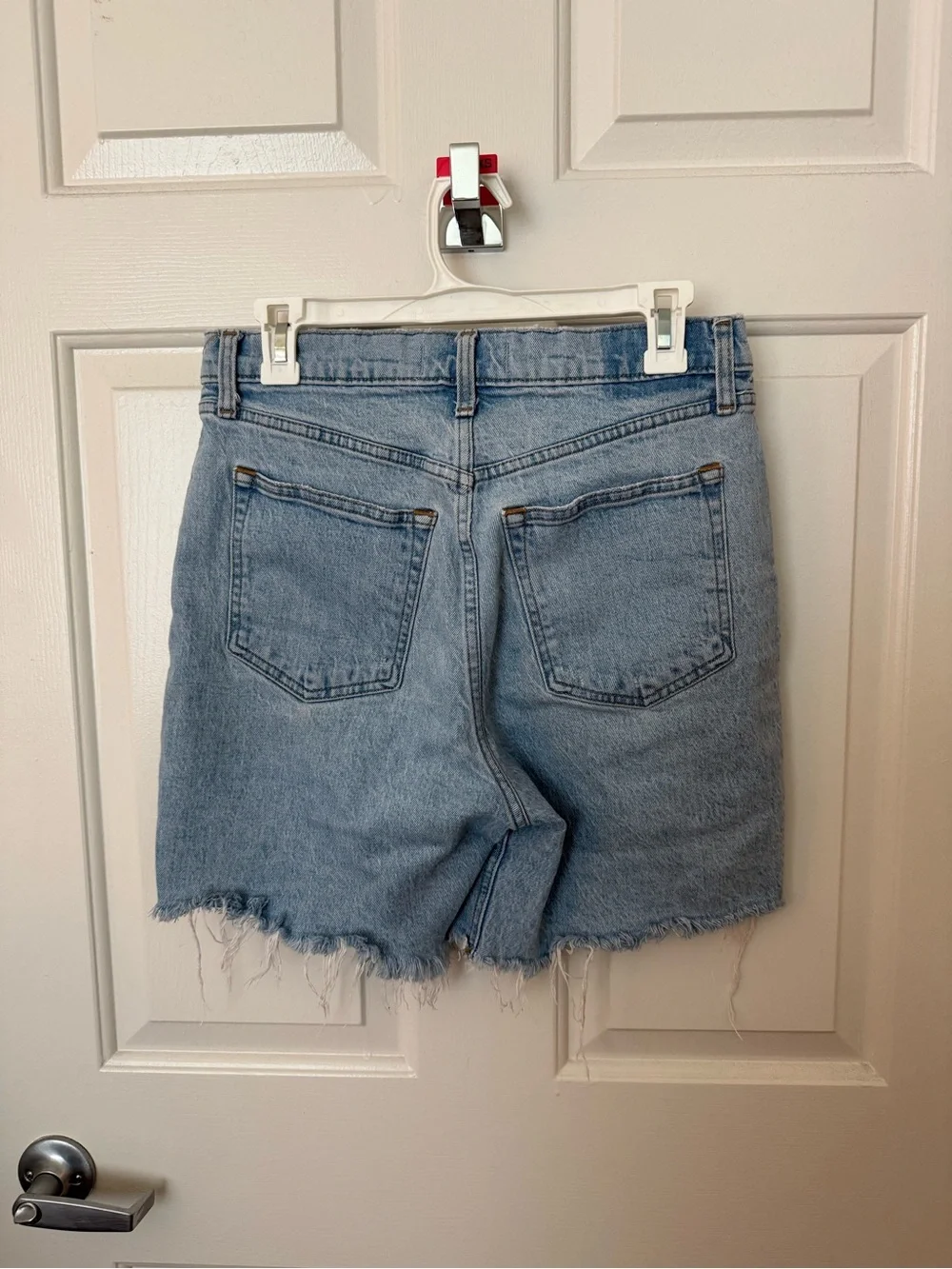 Abercrombie & Fitch Light Wash Button-Front Denim Shorts